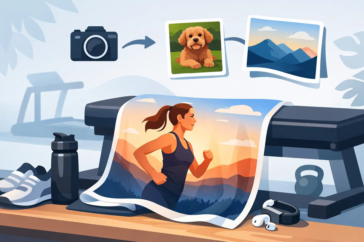 Sporthandtuch mit Foto personalisieren leicht gemacht